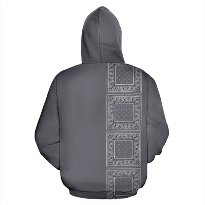 gray bandana hoodie back view