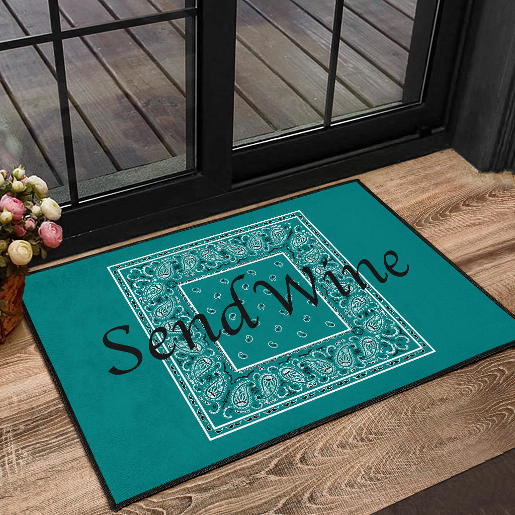 Teal Bandana Fun Door Mats