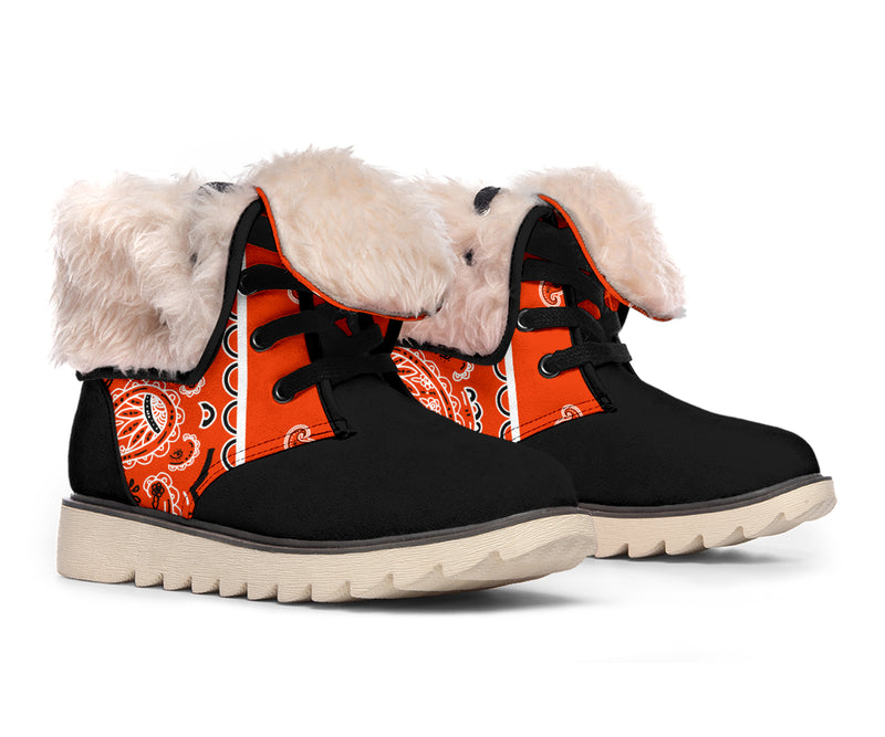 Perfect Orange Bandana Women's Winter Boots