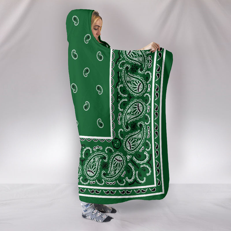 Green Bandana Hooded Blanket Side