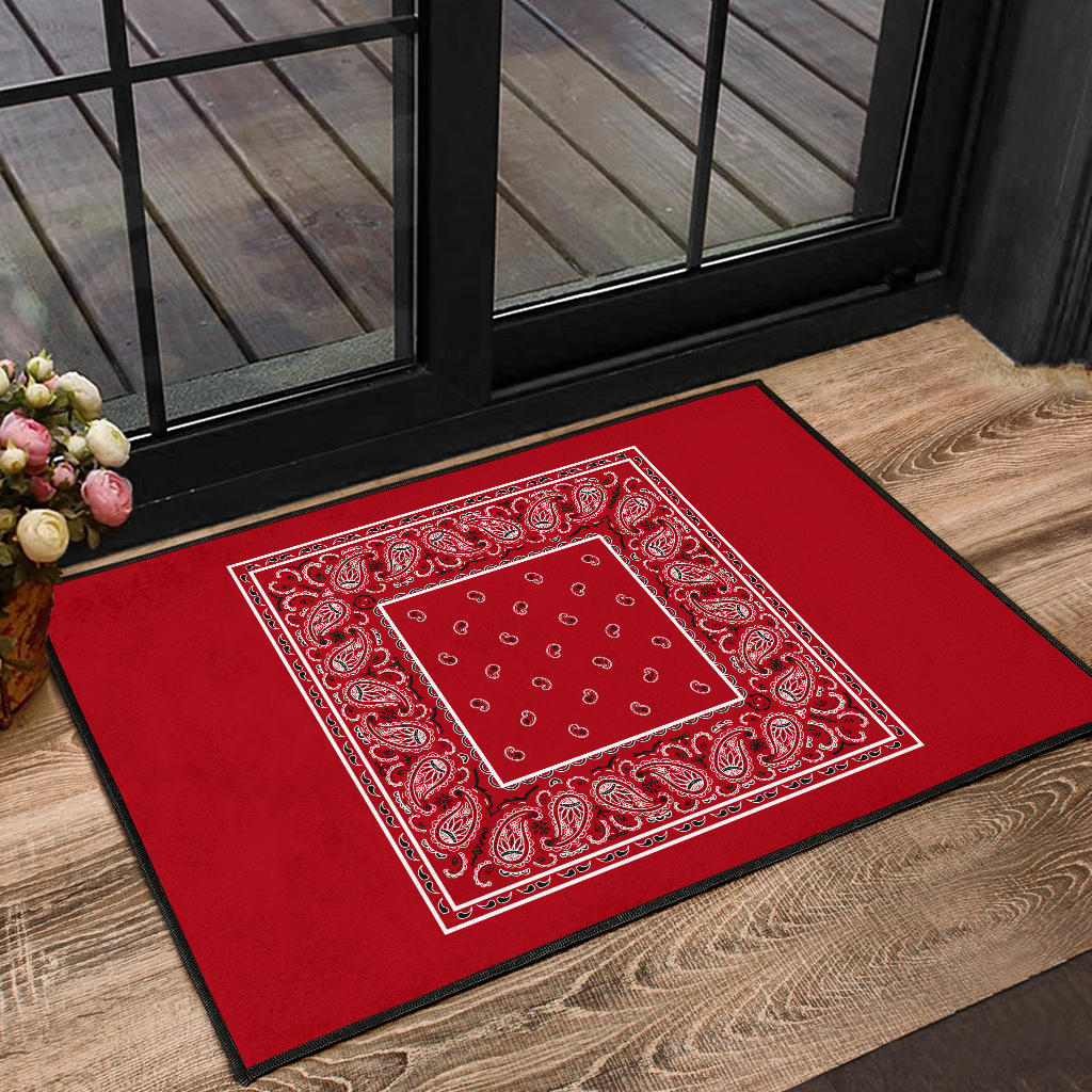 Classic Red Bandana Door Mats