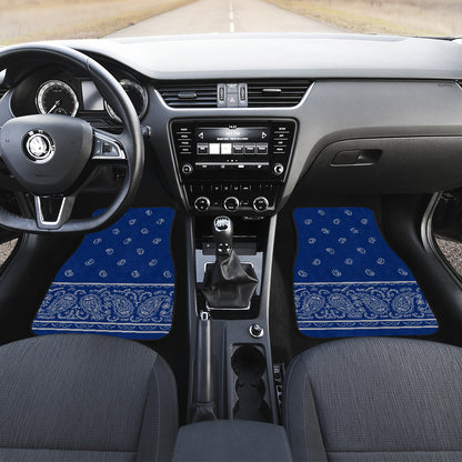 blue and gray bandana auto floor mats