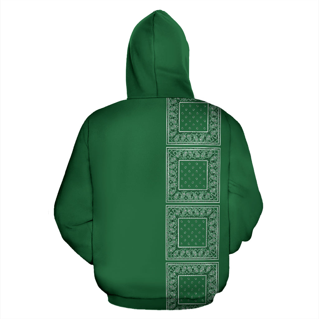 green bandana zip hoodie back view