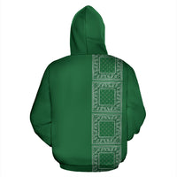 green bandana zip hoodie back view