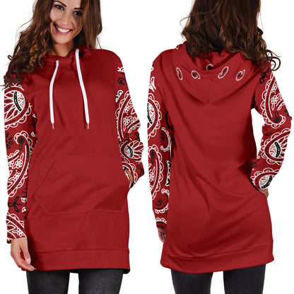 Red Bandana Hoodie Dresses