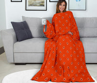 Orange paisley blanket with sleeves