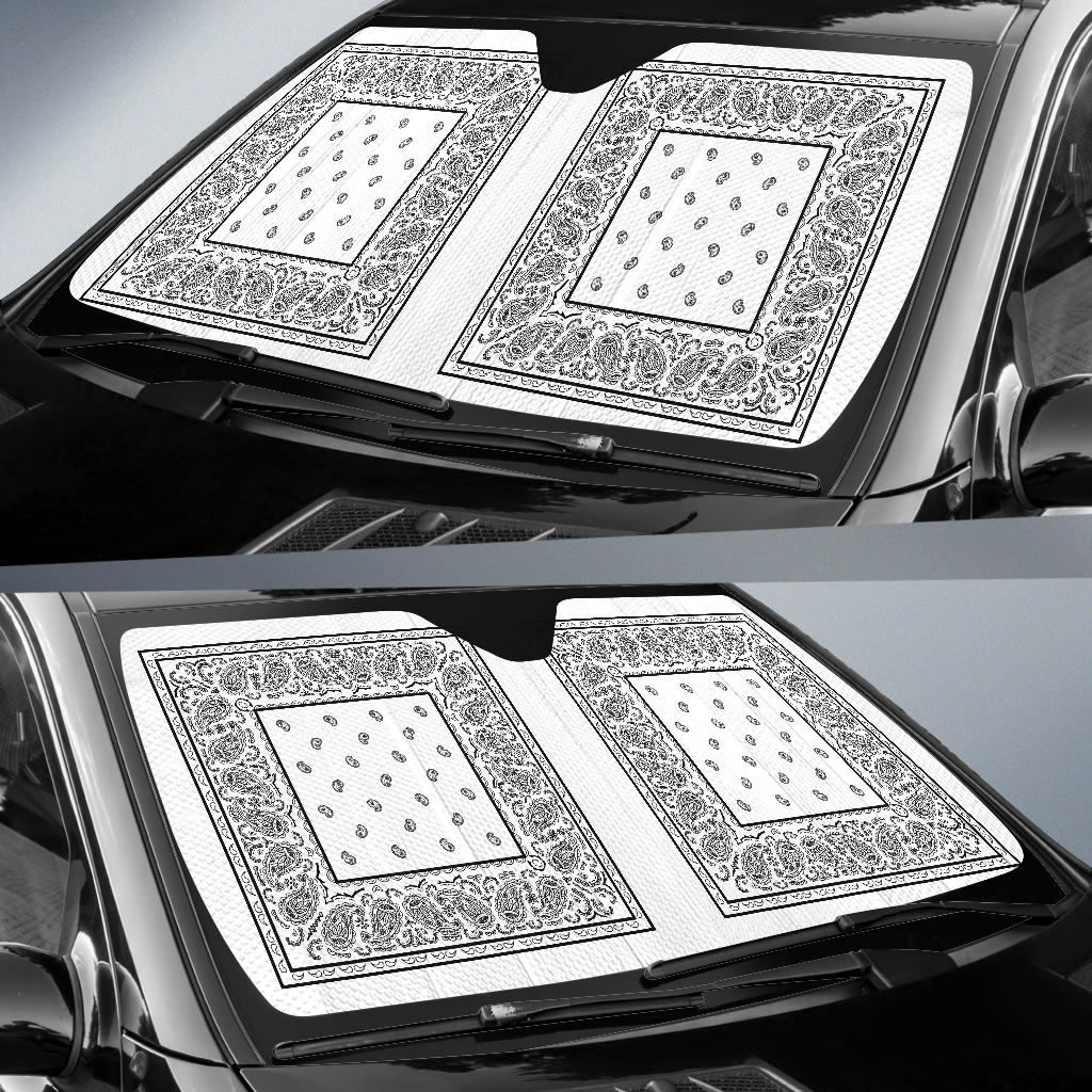 White Bandana Car Window Shade