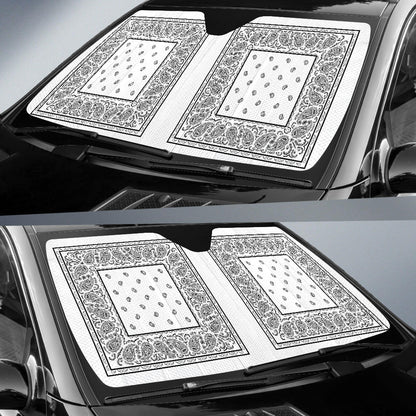 White Bandana Car Window Shade