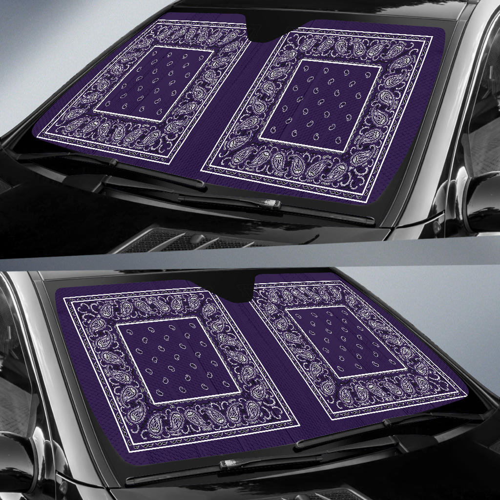Royal Purple Bandana Car Window Shade