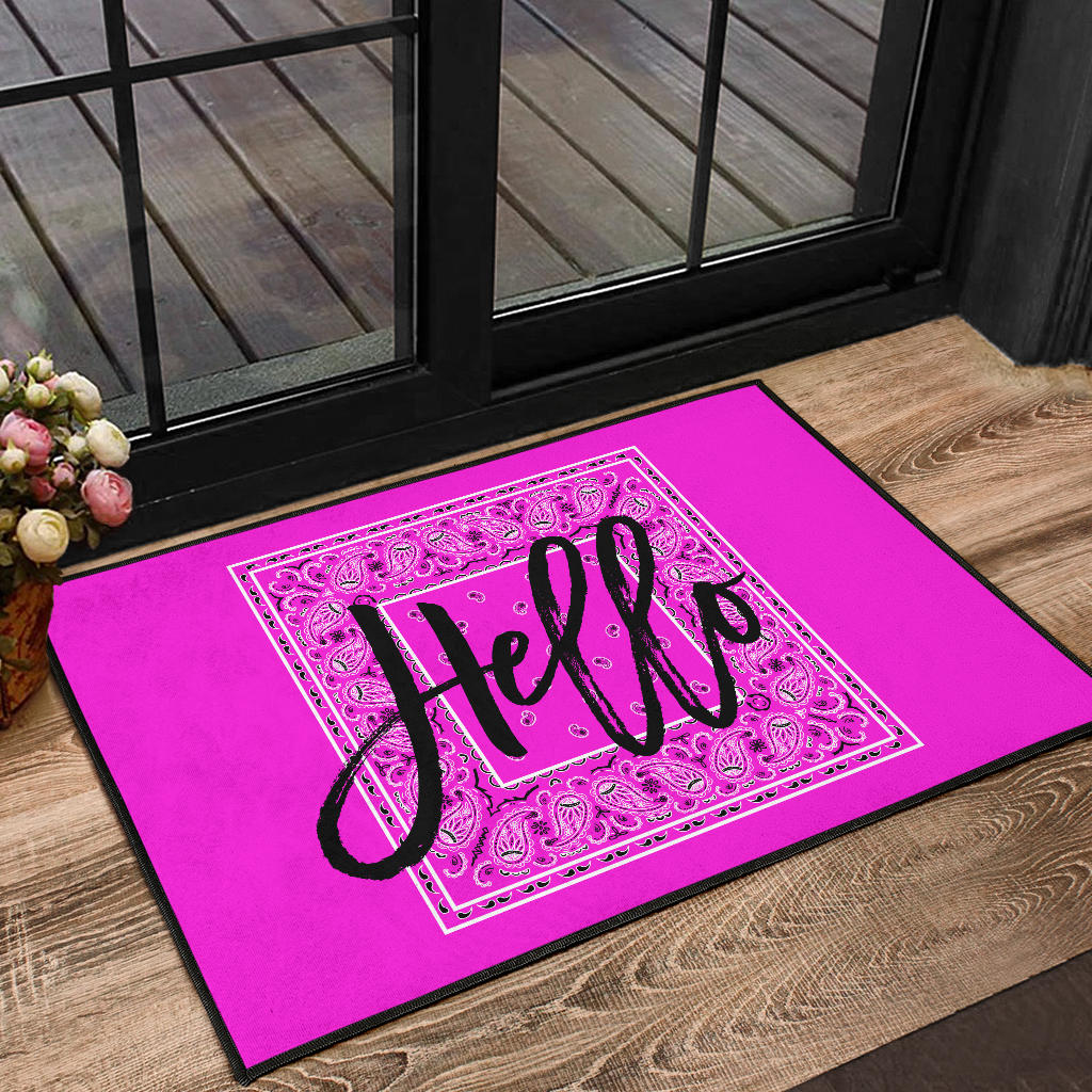 Abruptly Pink Bandana Door Mats