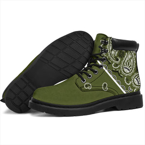 Army Green Bandana All Season Boots