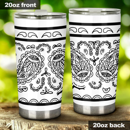 white bandana drink tumbler