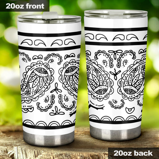 white bandana drink tumbler