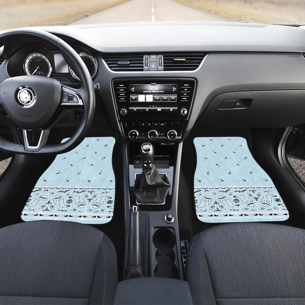 light blue bandana car mats