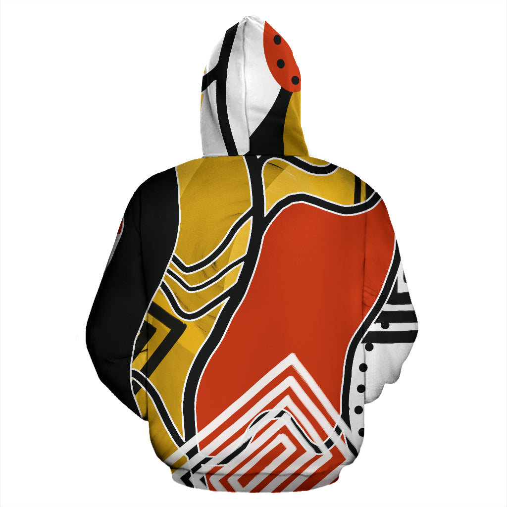 Retro Abstract Art Zip Up All Over Hoodie