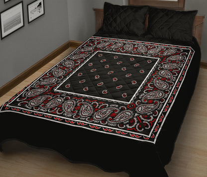 Quilt Set - Wicked Black Bandana Quilt w/Shams
