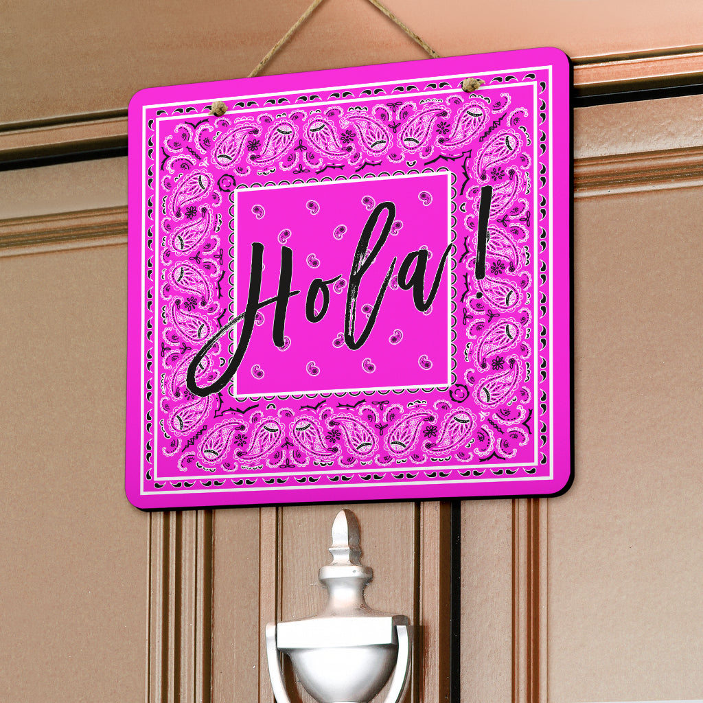 Abruptly Pink Bandana Door Signs