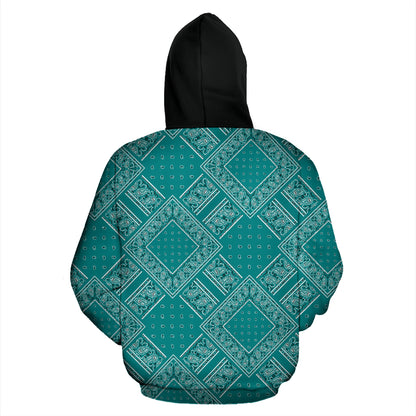 Teal Bandanas BT Zip Hoodie