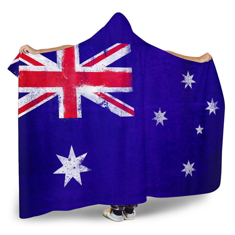 Australian flags hooded blanket