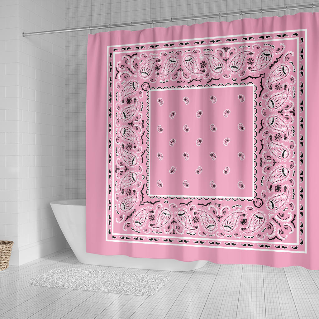 Light Pink Bandana Shower Curtains