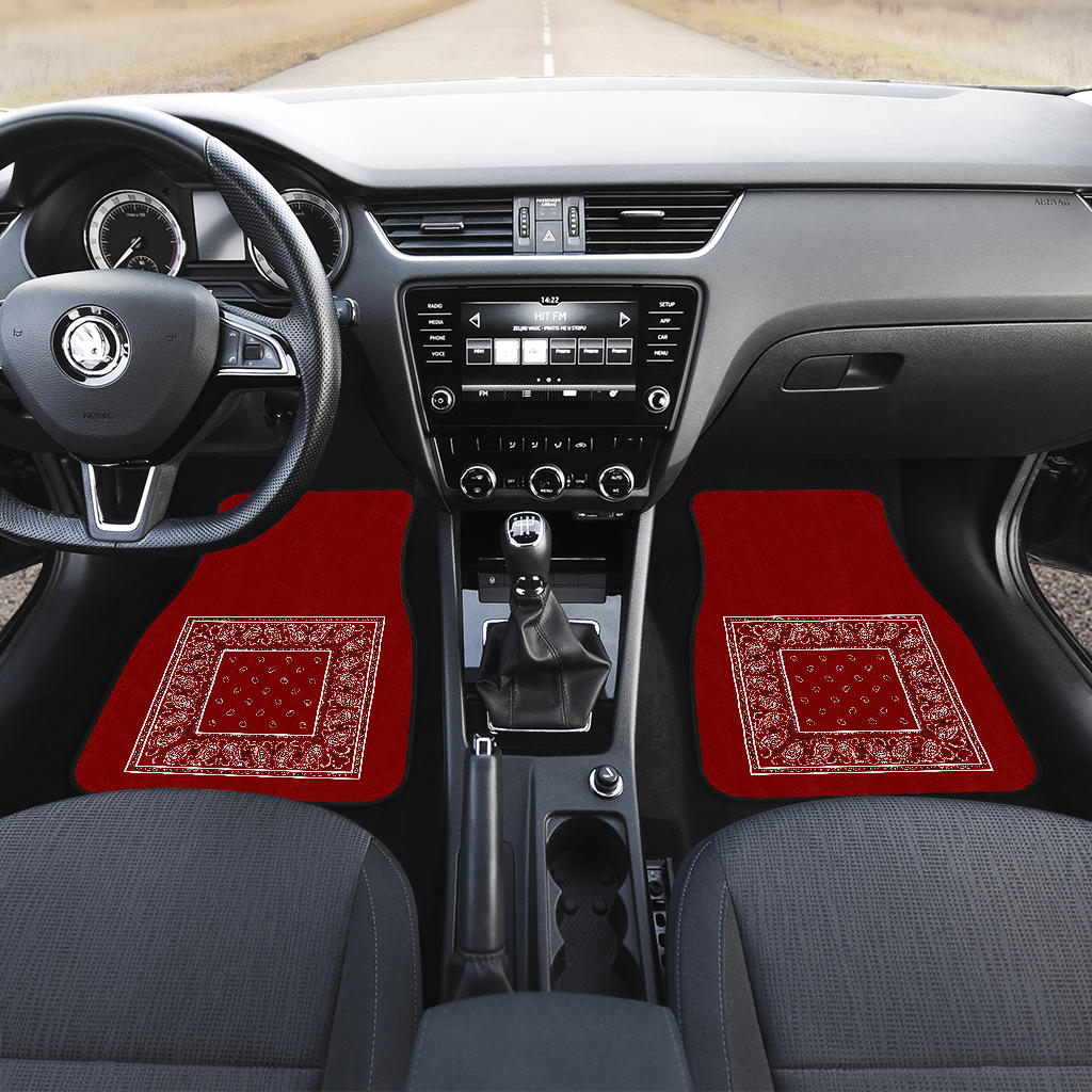 maroon bandana muscle car floor mats