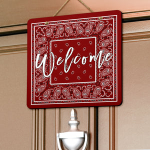 Maroon Bandana Door Signs