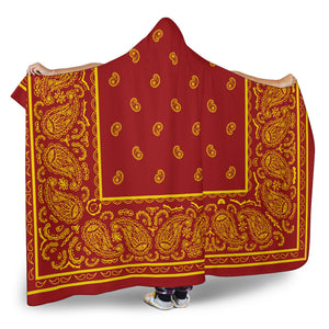 Ultimate Red and Gold Bandana Hooded Blanket