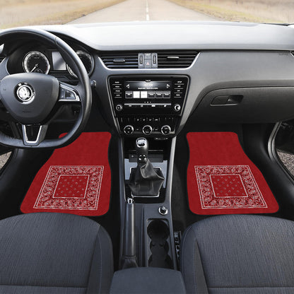 red bandana muscle car auto mats
