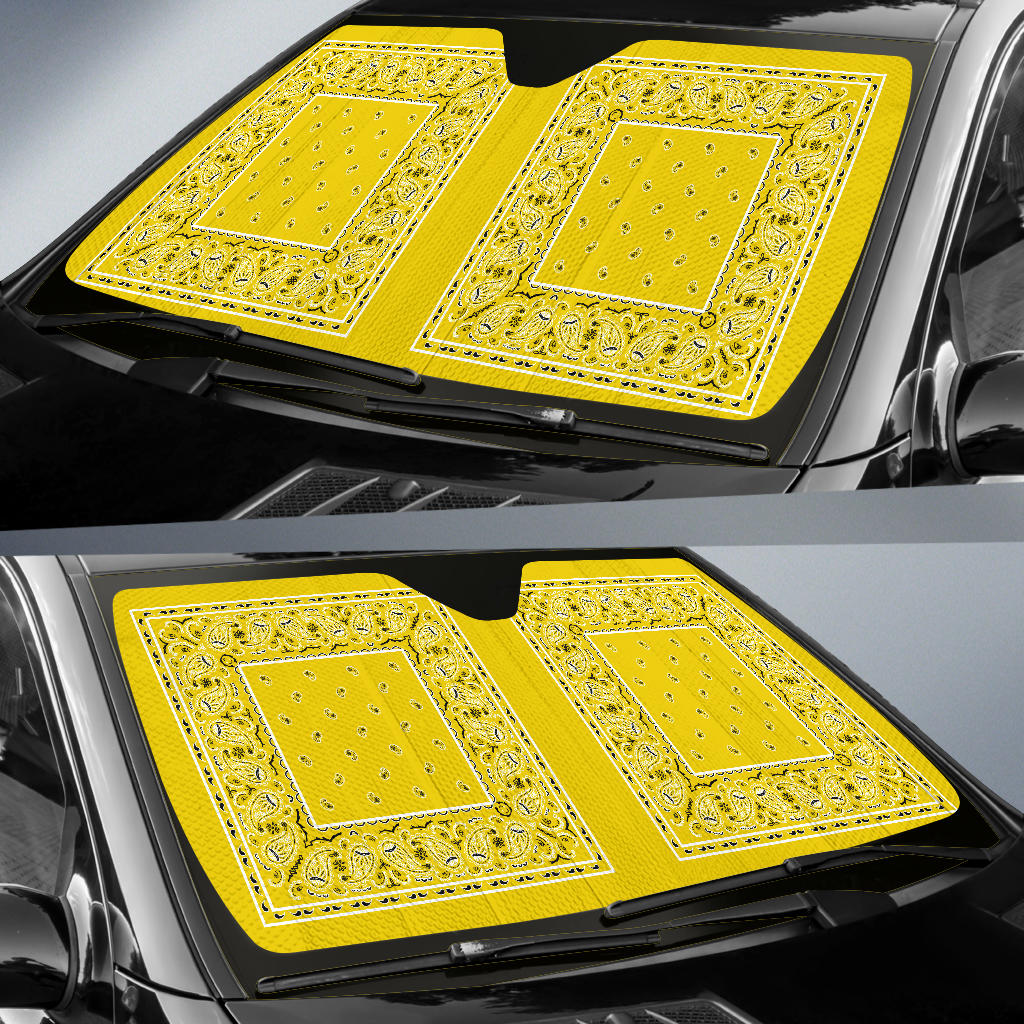 Sunshine Yellow Bandana Car Window Shade