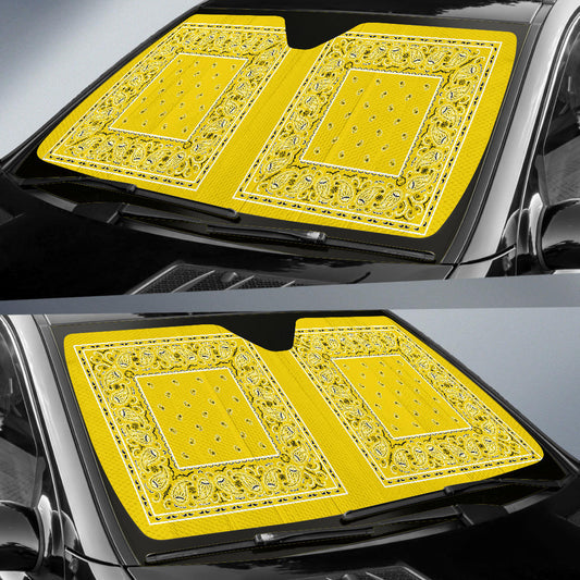 Sunshine Yellow Bandana Car Window Shade