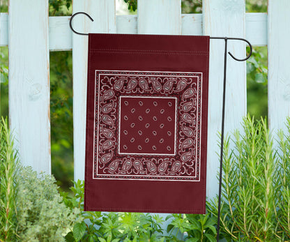 Burgundy Bandana Home and Garden Flags