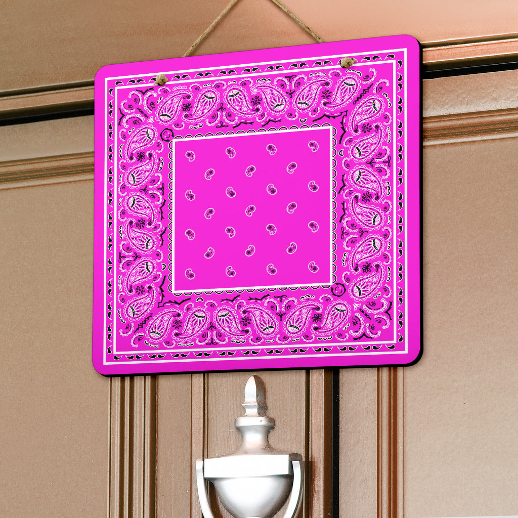 Abruptly Pink Bandana Door Signs