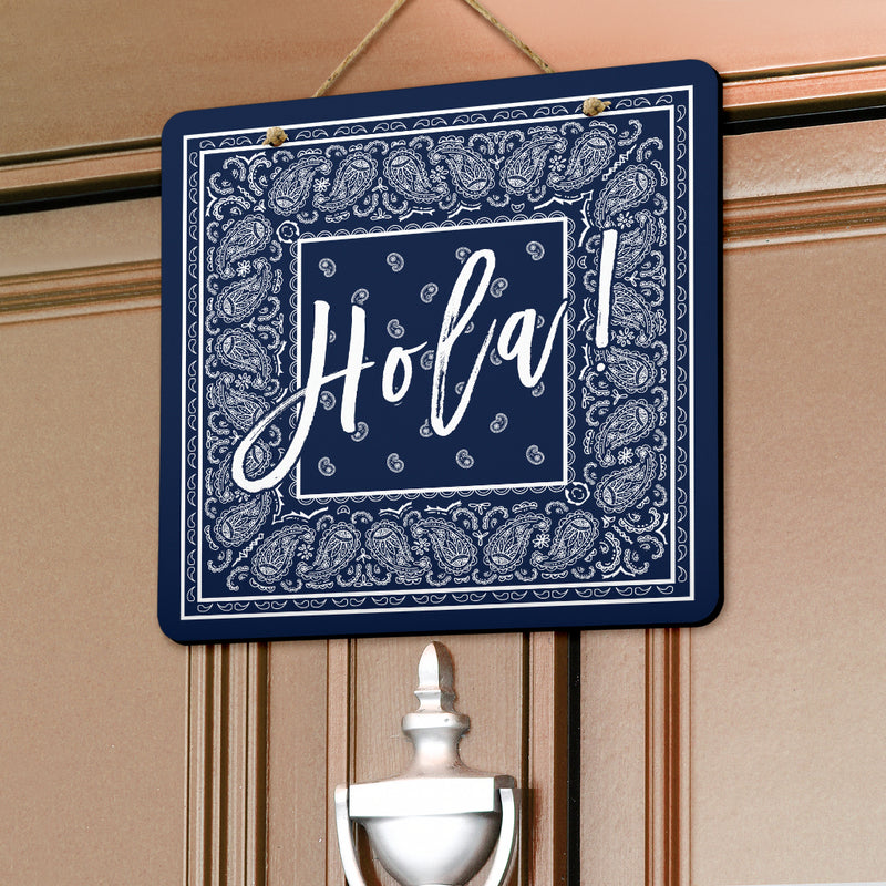 Navy Blue and White Bandana Door Signs