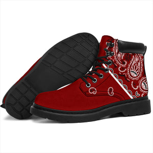 Maroon Red Bandana All Season Boots