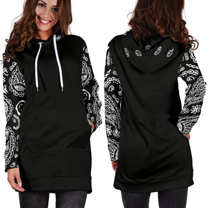 Black Bandana Hoodie Dresses