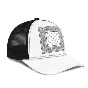 White Bandana Simple Mesh Back Cap