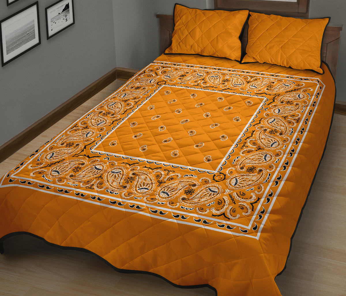 Quilt Set -Citrus Orange Bandana Quilt w/Shams