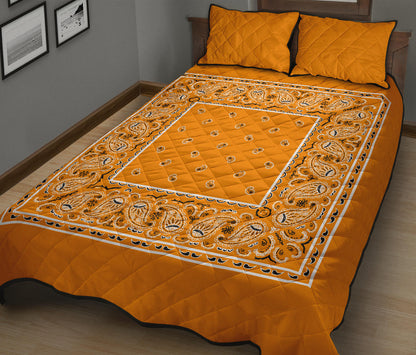 Quilt Set -Citrus Orange Bandana Quilt w/Shams