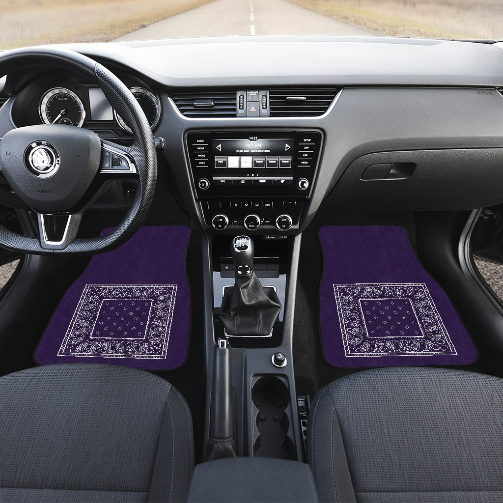 Quad Royal Purple Bandana Car Mats - Minimal