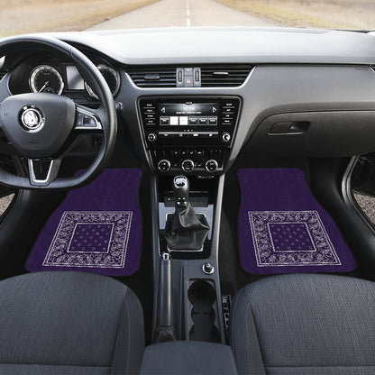 Quad Royal Purple Bandana Car Mats - Minimal