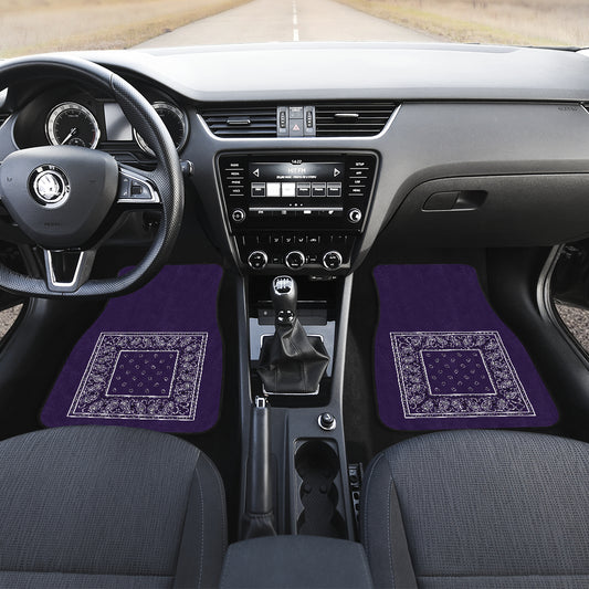 Quad Royal Purple Bandana Car Mats - Minimal
