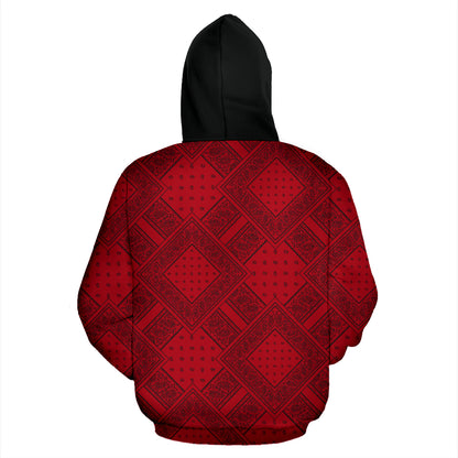 Red and Black Bandanas BT Zip Hoodie