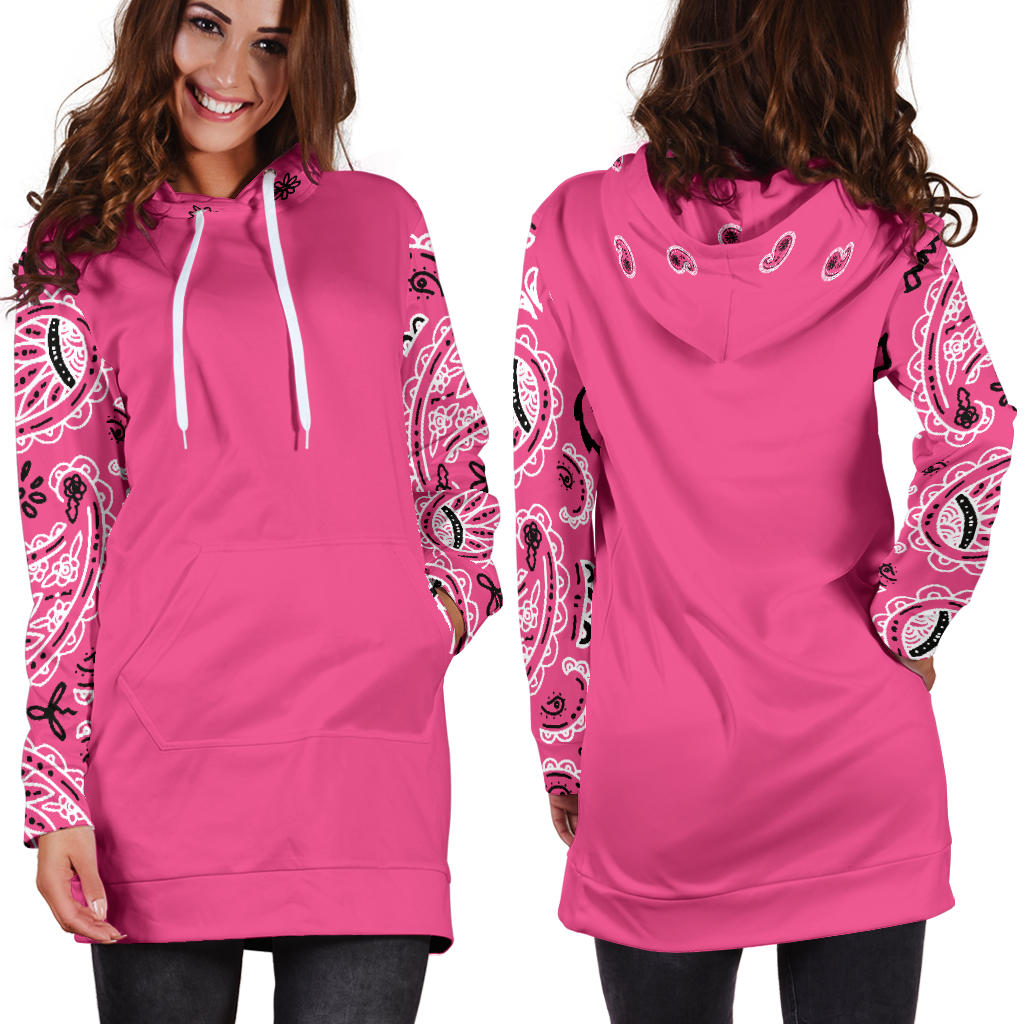 Pink Bandana Hoodie Dresses