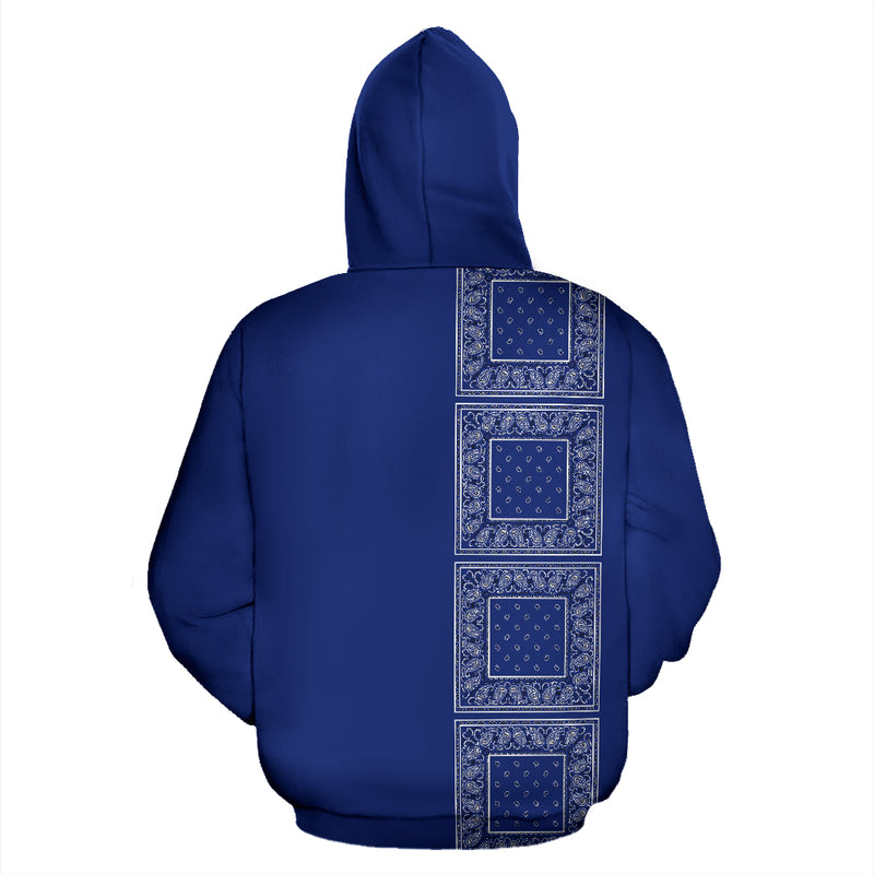 blue bandana pullover hoodie back view