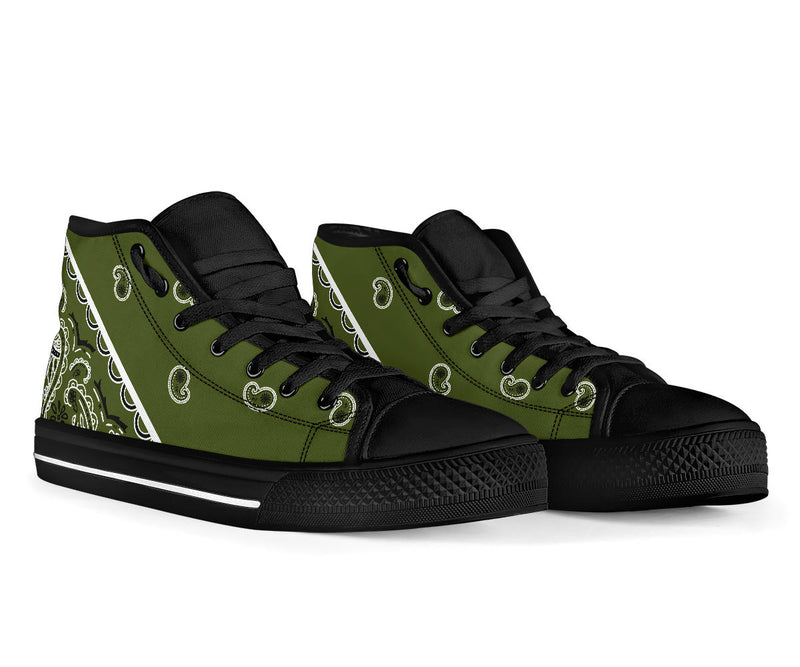 Army Green Bandana High Top Sneakers