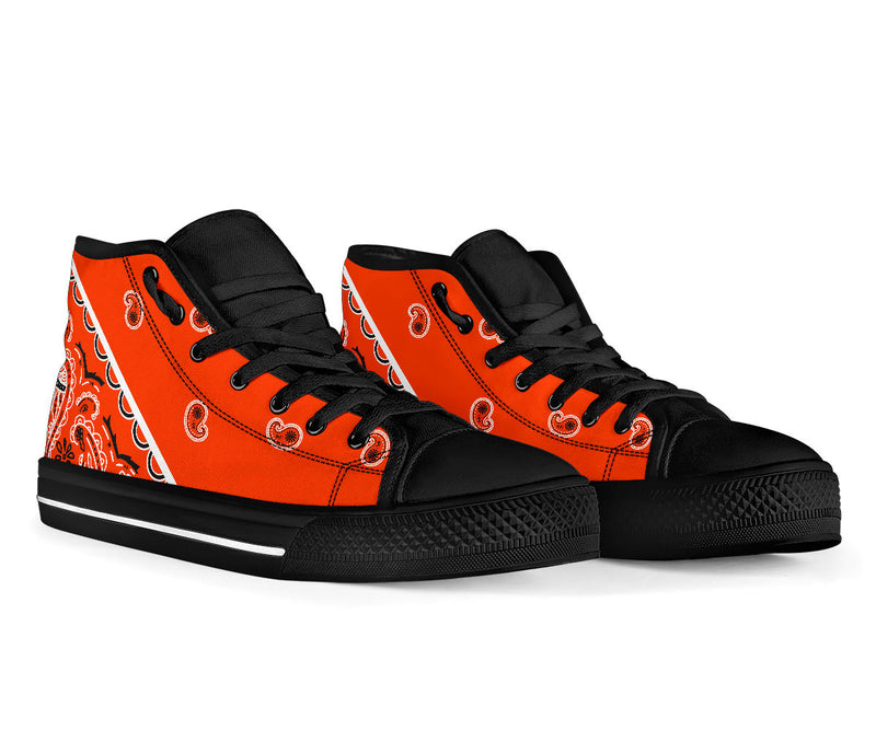 Perfect Orange Bandana High Top Sneakers