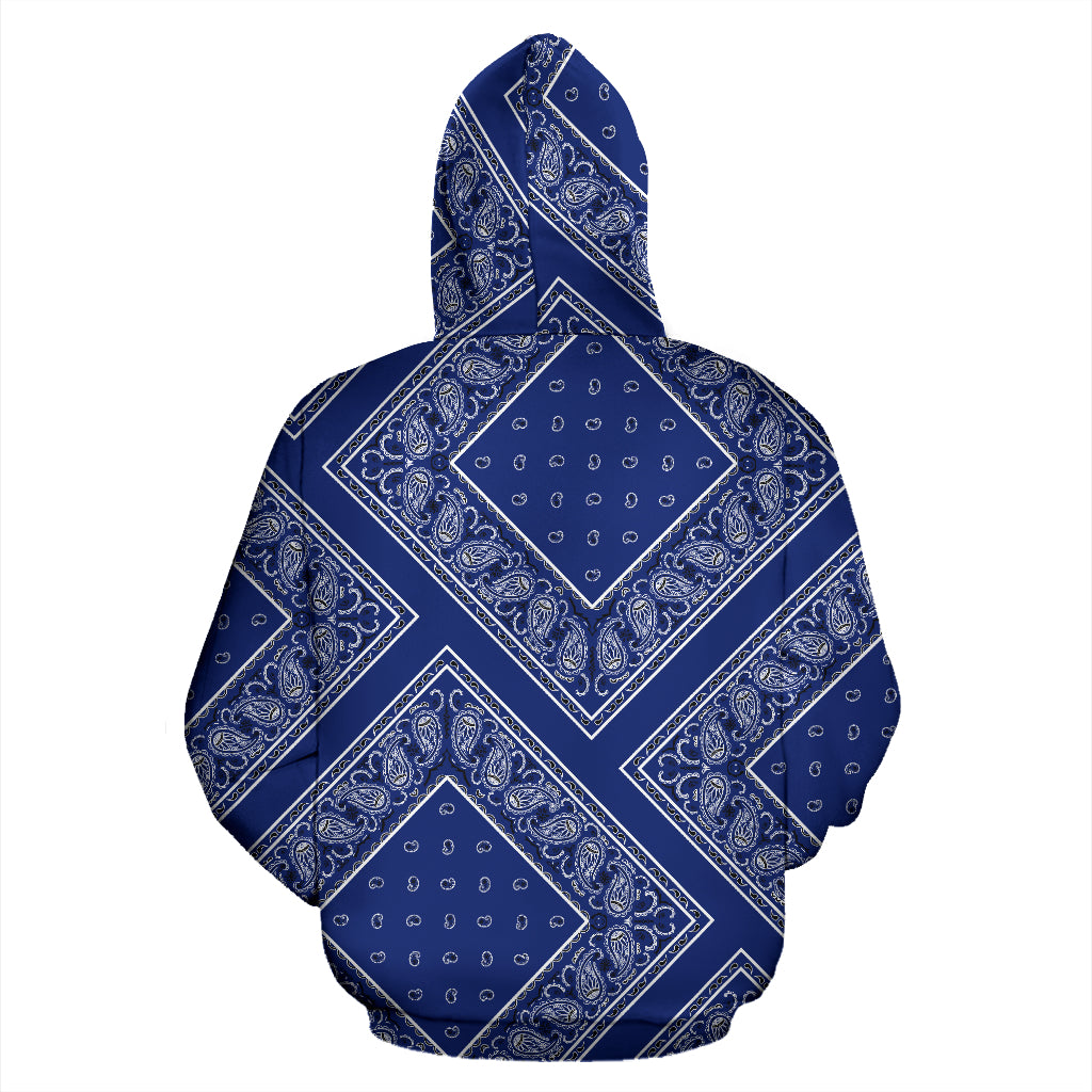 Royal Blue Bandana Patch Zip Up Hoodie