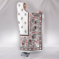 White Bandana Hooded Blanket Side