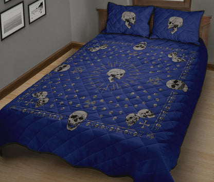 blue and gray bandana decor