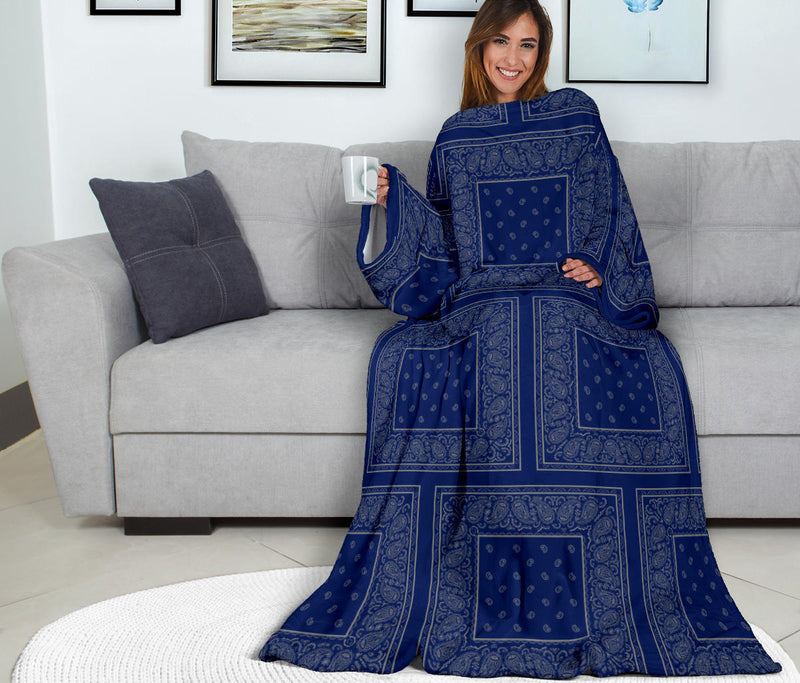 Blue and Gray Bandana Monk Blankets